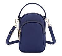 FANDARE Fille Sac de téléphone Femmes Sac Bandoulière Sac à Main Sacoche Portefeuille Portable Sac d'épaule pour Achats Fête École Voyage Cartable Pochette Étanche Nylon Bleu foncé