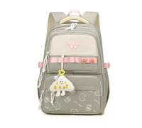 FANDARE Graffiti Sacs à Dos Loisir Polyvalent Jeune Minimaliste Quotidien Scolaires Retour à l'école Cartables Adolescent Femme Homme d'Études Mignon Cartable Week-End Sacoche d'école Gris Clair