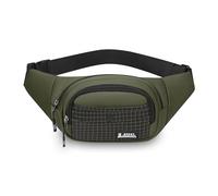 FANDARE Grand Sacs bananes ville Ceinture de Course Femme Homme, Sacoche à Poitrine 3 Poches, avec Sangle Réglable Sac Bandoulière pour Cyclisme, randonnée,Jogging,Voyages,l'extérieur Vert C