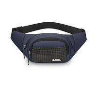 FANDARE Grand Sacs bananes ville Ceinture de Course Femme Homme, Sacoche à Poitrine 3 Poches, avec Sangle Réglable Sac Bandoulière pour Cyclisme, randonnée,Jogging,Voyages,l'extérieur Bleu foncé C