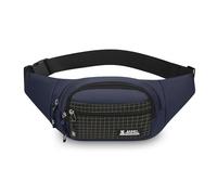 FANDARE Grand Sacs Bananes Ville Ceinture de Course Femme Homme, Sacoche à Poitrine 3 Poches zippées, avec Sangle Réglable Sac Bandoulière pour Cyclisme, randonnée,Jogging,Voyages Bleu foncé B