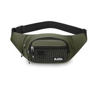 FANDARE Grand Sacs Bananes Ville Ceinture de Course Femme Homme, Sacoche à Poitrine 3 Poches zippées, avec Sangle Réglable Sac Bandoulière pour Cyclisme, randonnée,Jogging,Voyages,l'extérieur Vert A