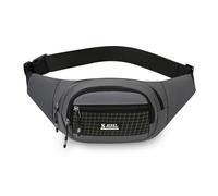 FANDARE Grand Sacs Bananes Ville Ceinture de Course Femme Homme, Sacoche à Poitrine 3 Poches zippées, avec Sangle Réglable Sac Bandoulière pour Cyclisme, randonnée,Jogging,Voyages,l'extérieur Gris D