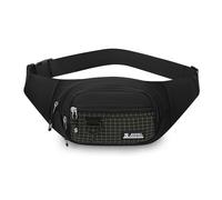 FANDARE Grand Sacs Bananes Ville Ceinture de Course Femme Homme, Sacoche à Poitrine 3 Poches zippées, avec Sangle Réglable Sac Bandoulière pour Cyclisme, randonnée,Jogging,Voyages,l'extérieur Noir A