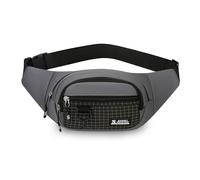 FANDARE Grand Sacs bananes ville Ceinture de Course Femme Homme, Sacoche à Poitrine 3 Poches zippées, avec Sangle Réglable Sac Bandoulière pour Cyclisme, randonnée,Jogging,Voyages,l'extérieur Gris A