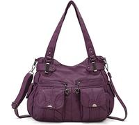FANDARE Grand Sacs Portés Epaule Femme Sac Bandoulieres Sacoche Étanche Cuir PU pour Achats Fête École Voyage Crossbody Hobo Bag Violet