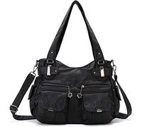 FANDARE Grand Sacs Portés Epaule Femme Sac Bandoulieres Sacoche Étanche Cuir PU pour Achats Fête École Voyage Crossbody Hobo Bag Noir