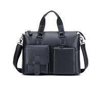 FANDARE Homme Mallette Cuir Valise Sacoche Messager Affaires Occasionnelles Sac Porté en Main bandoulière Serviettes Sacoches Pochette Cartable 14 Pouce PC Sacs Porte-Documents Voyage Noir