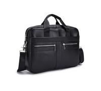 FANDARE Homme Mallette Cuir Valise Sacoche Messager Sac Porté en Main bandoulière Serviettes Sacoches Pochette Cartable 15.6 pouce PC Portable Sacs Professionnel Porte-Documents Business Voyage Noir