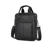 FANDARE Homme Sac à bandoulière Sacs porté en bandouliere Sacoche D'épaule Imperméable Cuir Petite Mallette Valise Messager Porté en Main Sacs Professionnel Business Voyage Noir