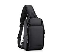 FANDARE Homme Sac de Poitrine Sacoche pour Homme Sac d'Epaule Sacoche 7.9 inch iPad avec USB Sac Bandoulière Grande Capacité Sling Bag pour Cyclisme,Équitation,Voyage Imperméable Polyester Noir