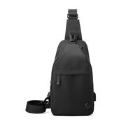 FANDARE Homme Sacs à Dos porté Travers Sac à Poitrine avec Trou d'écouteur bandoulière croisé porté épaule Voyage Messager Outdoor Garçon à Une Sangle Urbain de Sport Sling Bag Nylon Noir