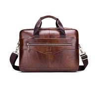 FANDARE Hommes Mallette Sac d'épaule Laptop Sac de Messager Sacs bandoulière Porte-Documents Sacs Business Cuir Sac à Main Imperméable Entreprise Pochette Voyage Crossbody Bag Marron