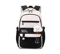 FANDARE Jeune Sacs à Dos Loisir Scolaires Retour à l'école Attirer l'attention Cartables Adolescent Femme Homme Étudiant Cartable Ville Quotidien Pochette Polyvalents Sacoche d'école Noir