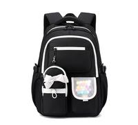 FANDARE Léger Cartable Fille Primaire, Kawaii Nœud Papillon Sac à Dos Scolaire College Étanche Daypack Enfant Adolescentes, School Bag pour 9 à 16 an pour Les Voyages Sacs à Dos Loisir Noir
