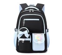 FANDARE Léger Cartable Fille Primaire, Kawaii Nœud Papillon Sac à Dos Scolaire College Étanche Daypack Enfant Adolescentes, School Bag pour 9 à 16 an pour Les Voyages Sacs à Dos Loisir Noir Bleu