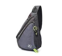 FANDARE Léger Sac de Poitrine Sac d'Epaule Sling Bag Sacoche Sac Bandoulière pour Homme Femme pour École Voyage Randonnée Camping Excursion Cyclisme Équitation Durable Polyester Gris