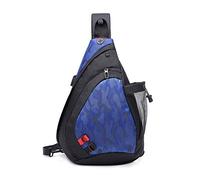 FANDARE Léger Sac de Poitrine Sac d'Epaule Sling Chest Bag Sacoche avec USB Sac Bandoulière pour Homme Femme pour École Voyage Randonnée Camping Excursion Cyclisme Équitation Durable Polyester Gris