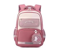 FANDARE Léger Sacs à Dos pour Enfants avec Porte-Monnaie Sac a Dos Loisir d'école d'écolier Junior Cartable réfléchissant Fille Scolaire Primaire Élémentaire Collège Ecole Daypacks Rose
