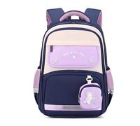FANDARE Léger Sacs à Dos pour Enfants avec Porte-Monnaie Sac a Dos Loisir d'école d'écolier Junior Cartable réfléchissant Fille Scolaire Primaire Élémentaire Collège Ecole Daypacks Violet Bleu