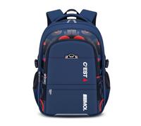 FANDARE Léger Sacs à Dos pour Enfants Sac a Dos Loisir d'école d'écolier Junior Cartable réfléchissant Fille Scolaire Primaire Élémentaire Collège Ecole Daypacks pour Les 3-9 Classes Bleu Rouge