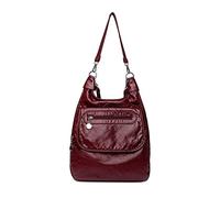 FANDARE Loisir Sacs à Dos Anti-vol Sacs À Bandoulière 3 in1 étanche Sacs à Main Femme Cuir Souple Sacs à Main portés Dos Tablette pour 12.9 Pouces Ecole Travail randonnée Sacs D'école Rouge