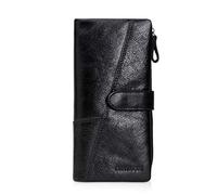 FANDARE Longue Portefeuille Homme Femme Pochette Cuir Portemonnaie Portefeuille à Billets Porte avec 18 * emplacements pour Cartes,Poche à Monnaie, pour la fête,Voyages, Affaires Noir