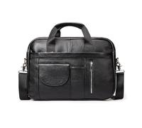 FANDARE Mallette Hommes Cuir Sacoche Messager Sac d'épaule bandoulière Cartable 15.6 Pouce PC Portable Attaché-Case Sacs bandoulière Porte-Documents Business Main Entreprise Pochette Voyage Noir