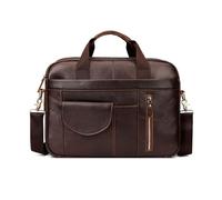 FANDARE Mallette Hommes Cuir Sacoche Messager Sac d'épaule bandoulière Cartable 15.6 Pouce PC Portable Attaché-Case Sacs bandoulière Porte-Documents Business Main Entreprise Pochette Voyage Marron