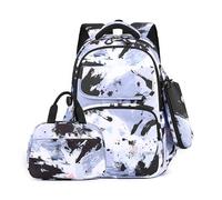 FANDARE Mignon Sac à Dos Enfant Filles Garçons Sacs à Dos Loisir avec Panier Repas & Trousse Sac a Dos Maternelle Cartables Scolaires Sacs d'école Sacs portés Dos Sacs Voyage Sacs Scolaires Noir