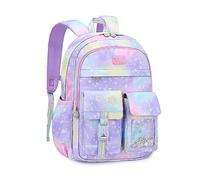 FANDARE Mignon Sac à Dos Enfant Filles Garçons Sacs à Dos Loisir Galaxy Sac a Dos Maternelle Cartables Scolaires Sacs d'école Sacs portés Dos Sacs Scolaires Voyage Sac à Dos College Galaxie Violet
