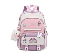 FANDARE Mignon Sac à Dos Enfant Filles Garçons Sacs Scolaires Loisir Maternelle Cartables Sacs d'École Voyage avec Ceinture de Fixation de Bagages Rose