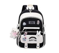 FANDARE Mignon Sac à Dos Enfant Filles Garçons Sacs Scolaires Sacs à Dos Loisir Maternelle Cartables Scolaires Sacs d'école Sacs portés Dos Voyage avec Ceinture de Fixation de Bagages Noir