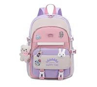 FANDARE Mignon Sac à Dos Enfant Filles Garçons Sacs Scolaires Sacs à Dos Loisir Maternelle Cartables Scolaires Sacs d'école Sacs portés Dos Voyage avec Ceinture de Fixation de Bagages Violet