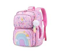 FANDARE Mignon Sac à Dos Enfant Sac a Dos Maternelle Filles Garçons Cartables Scolaires Sacs d'école Sac à Dos Sacs d'école Sacs Scolaires avec Pendentif en Peluche Rose