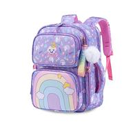 FANDARE Mignon Sac à Dos Enfant Sac a Dos Maternelle Filles Garçons Cartables Scolaires Sacs d'école Sac à Dos Sacs d'école Sacs Scolaires avec Pendentif en Peluche Violet