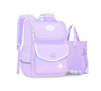 FANDARE Mignon Sacs à Dos pour Enfants avec Sac bandoulière Sac a Dos Loisir d'école d'écolier Junior Cartable réfléchissant Fille Scolaire Primaire Ecole Daypacks pour Les 3-6 Classes Violet