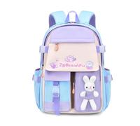FANDARE Mignonne Sac à Dos Enfant Loisir pour Collège Filles Garçons Adolescents Scolaires Sacs d'École Voyage Bleu Violet A