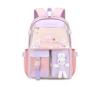 FANDARE Mignonne Sac à Dos Enfant Loisir pour Collège Filles Garçons Adolescents Scolaires Sacs d'École Voyage Rose