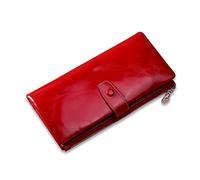 FANDARE Mode Portefeuille Femme Porte-Cartes de crédit RFID Porte-chéquiers Homme Cuir Pochettes Portemonnaie Portefeuille à Billets pour Cartes pour la fête,Voyages, Fête, Achats Vin Rouge