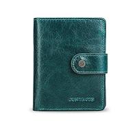 FANDARE Mode Portefeuille Homme Femme RFID Court Porte Monnaie Cuir veritable Portefeuille avec 12 * Fentes pour Carte de crédit 1*Poche à Monnaie pour Voyage fête Mariage Affaires Wallet Bleu
