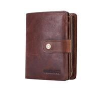 FANDARE Mode Portefeuille Homme RFID Court Porte Monnaie Cuir veritable Portefeuille avec 12 * Fentes pour Carte de crédit,1*Poche à Monnaie, pour Voyage, fête, Mariage, Affaires Marron Foncé