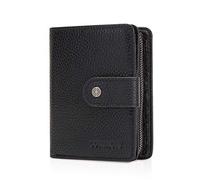 FANDARE Mode Portefeuille Homme RFID Court Porte Monnaie Cuir veritable Portefeuille avec 12 * Fentes pour Carte de crédit,1*Poche à Monnaie, pour Voyage, fête, Mariage, Affaires Noir