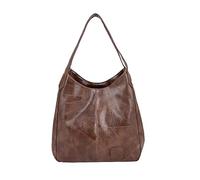 FANDARE Mode Sac à Main Femme Étanche Sacs à Bandoulière Sac portés Épaule PU Cuir Sac Bucket pour Voyage Travail Achats Fête Marron B