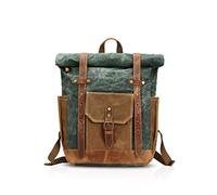 FANDARE Mode Sac d'école Voyage Sac à Dos Homme 15.6 Pouces Ordinateur Portable Daypack Outdoor Camping Grande Capacité Rucksack Toile, Vert, L, Sac à Dos Loisir