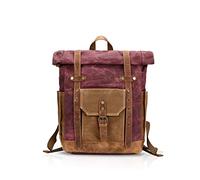 FANDARE Mode Sac d'école Voyage Sac à Dos Homme 15.6 Pouces Ordinateur Portable Daypack Outdoor Camping Grande Capacité Rucksack Toile Rouge