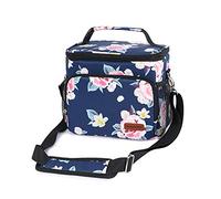 FANDARE Mode Sac Isotherme Repas Déjeuner Portable Sac Repas Bandoulière Grande Capacité Homme Femme Enfant Ecole Bureau Campings Pique-Nique Lunch Bag Imperméable Polyester Bleu foncé