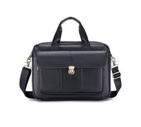 FANDARE Mode Sac Messenger avec Serrure sécurisée Professionnel en Cuir Vintage pour Homme, Sacs d'Ordinateur 14 Pouces Mallette avec Bretelle Détachable, Poignée Confortable Business Tote Bag Noir