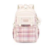 FANDARE Mode Sacs à Dos Loisir Cartables Scolaires Filles Garçon Voyage Sac Ecole Color-Blocking Daypack Blanc Beige