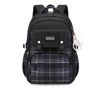 FANDARE Mode Sacs à Dos Loisir Cartables Scolaires Filles Garçon Voyage Sac Ecole Color-Blocking Daypack Noir
